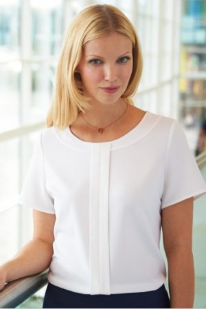 חולצת Felina צאוורון עגול שרוול ארוך צבע לבן